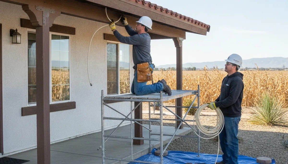 Fresno, CA plumber repairing a leaking pipe for residential plumbing service